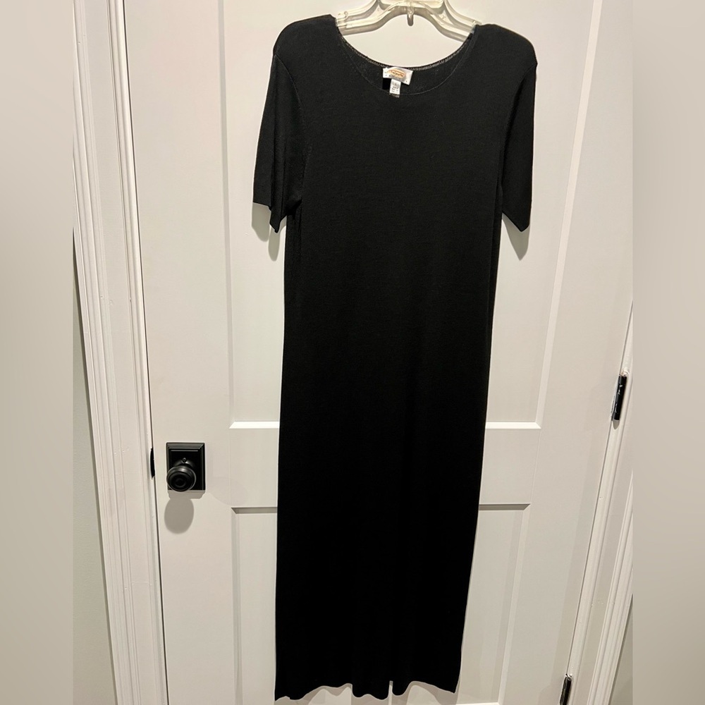 Talbots vintage 80’s dress with cover black Large Petite - Picture 4 of 5